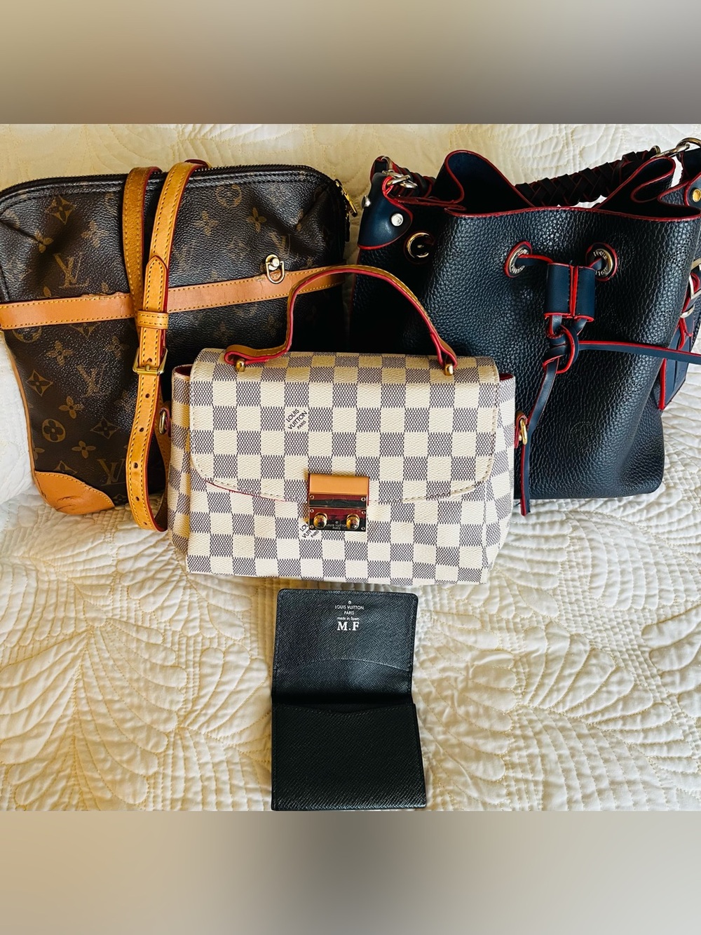 FREE AUTHENTIC Louis Vuitton wallet with purchase of 3 inspired bags pictured
